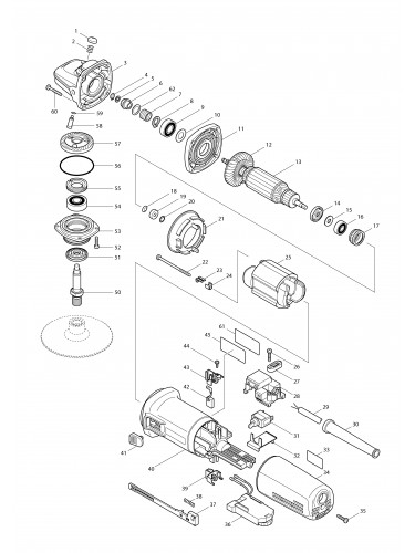 Vue éclatée Makita 9565CLR#01