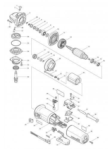 Vue éclatée Makita 9565CVL#01