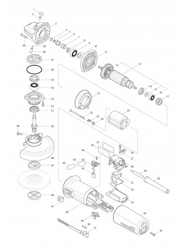 Vue éclatée Makita 9565HR#01