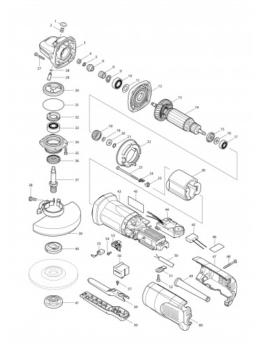 Vue éclatée Makita 9565PCV#01