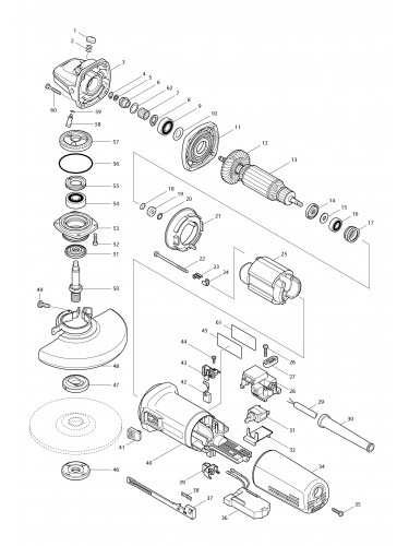 Vue éclatée Makita 9566CR#01