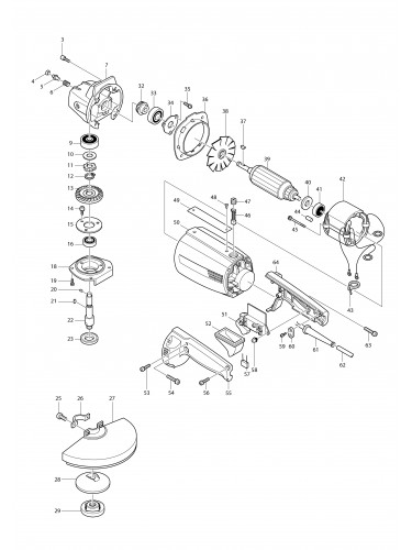 Vue éclatée Makita 9607B#01