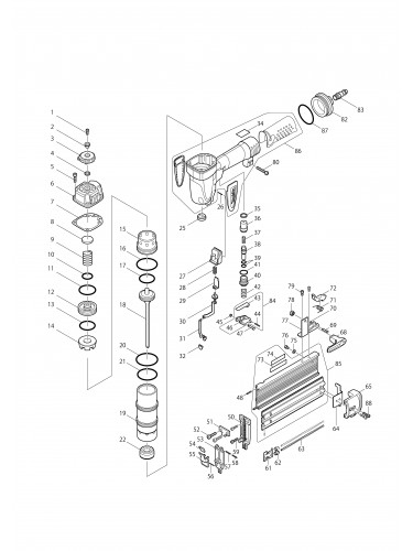 Vue éclatée Makita AF505N#01