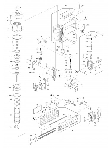 Vue éclatée Makita AF506#01