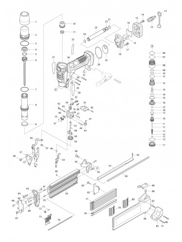 Vue éclatée Makita AF550H#01