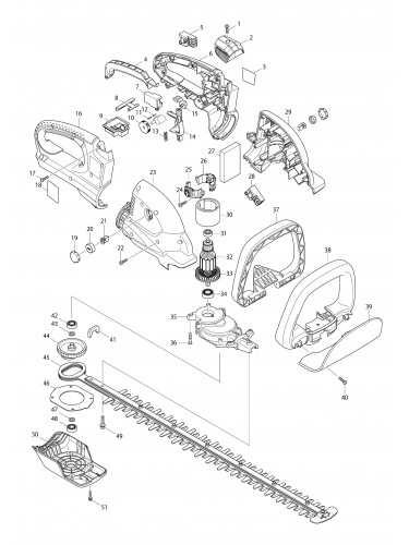 Vue éclatée Makita AH3665#01