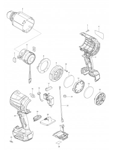 Vue éclatée Makita AS001G#01