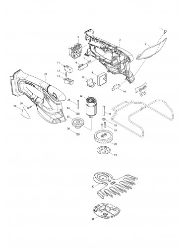 Vue éclatée Makita AX1820#01