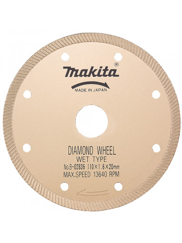 Disque diamanté 110 x 20 mm, coupe à l’eau, ondulé, Granit, Marbre Makita