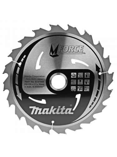 Lame scie circulaire, m-force t.c.t, 235 x 30 mm, 20 t Makita