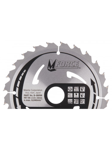 Lames carbures ''MForce'', pour bois, pour scies circulaires Makita