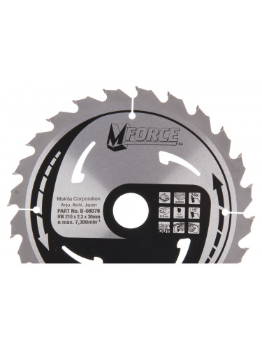 Lames carbures ''MForce'', pour bois, pour scies circulaires Makita