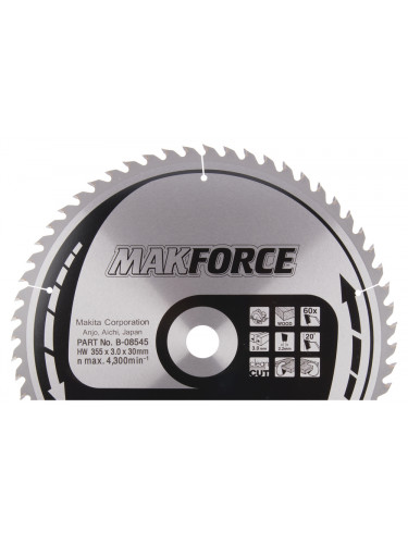 Lames carbures MakForce forme ATB, pour bois, pour scies circulaires Makita