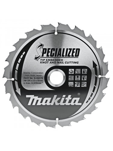 Lame scie circulaire, spécialisée t.c.t, 235 x 30 mm, 20 t Makita