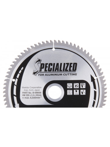Lames carbures ''Specialized'' aluminium, pour scies circulaires Makita