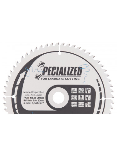 Lames carbure ''Specialized'' pour bois stratifié (TRESPA®), pour scies radiales et à onglets Makita