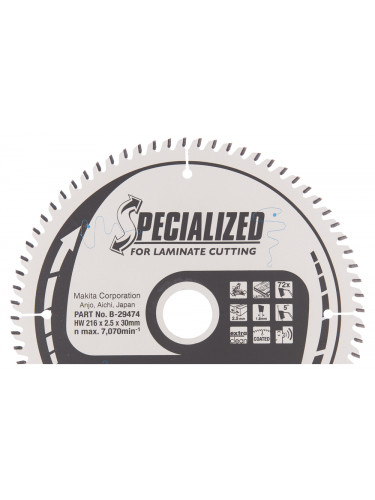 Lames carbure ''Specialized'' pour bois stratifié (TRESPA®), pour scies radiales et à onglets Makita