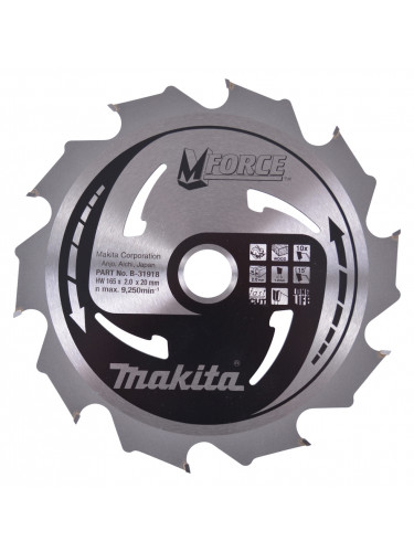 Lame de scie circulaire, M-Force T.C.T, 165 x 20 mm, 10 dents Makita