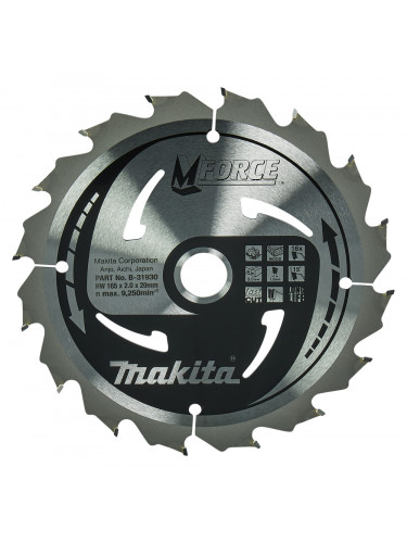 Lame de scie circulaire, M-Force T.C.T, 165 x 20 mm, 16 dents Makita