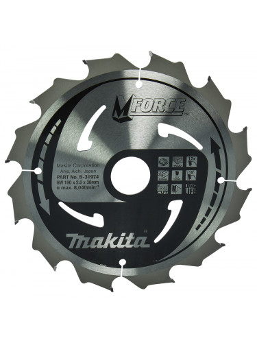 Lame de scie circulaire, M-Force T.C.T, 190 x 30 mm, 12 dents Makita