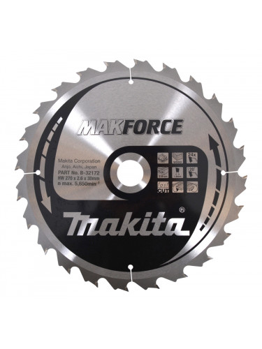 Lames carbures ''MakForce'', pour bois, pour scies circulaires Makita