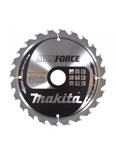 Lames carbures ''MakForce'', pour bois, pour scies circulaires Makita