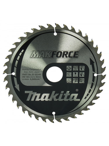 Lames carbures ''MakForce'', pour bois, pour scies circulaires Makita