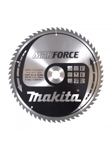 Lame de scie circulaire, Makforce T.C.T, 355 x 30 mm, 60 dents Makita