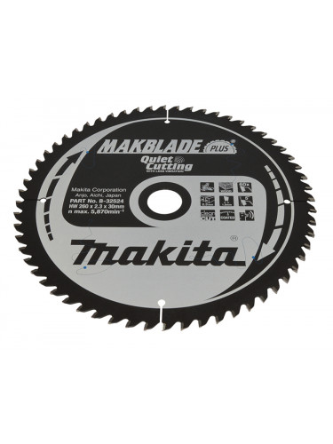 Lame de scie circulaire, Makblade+ T.C.T, 260 x 30 mm, 60 dents Makita