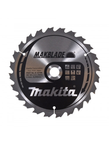 Lame de scie circulaire, Makblade T.C.T, 190 x 20 mm, 24 dents Makita