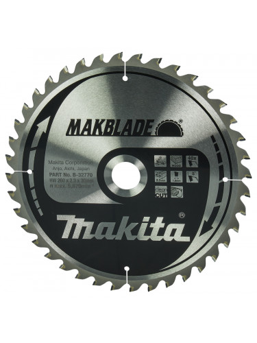 Lame de scie circulaire, Makblade T.C.T, 260 x 30 mm, 40 dents Makita