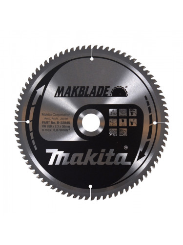 Lames carbure ''Makblade'' Bois, pour scies radiales et à onglets Makita
