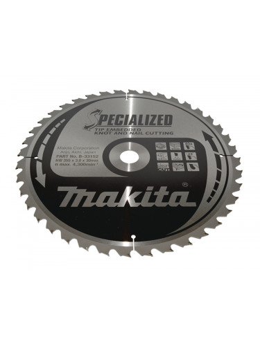 Lame de scie circulaire, alliage T.C.T spécialisé, 355 x 30 mm, 40 dents Makita