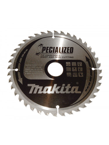 Lame de scie circulaire, alliage T.C.T spécialisé, 185 x 30 mm, 40 dents Makita