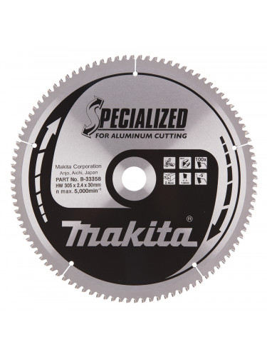 Lames carbure ''Specialized'' pour aluminium, pour scies radiale et à onglets Makita