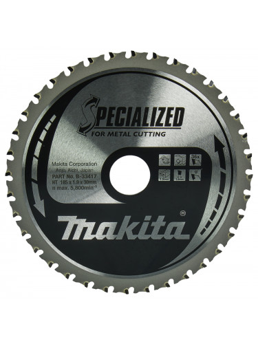 Lame de scie circulaire, alliage T.C.T spécialisé, 185 x 30 mm, 36 dents Makita
