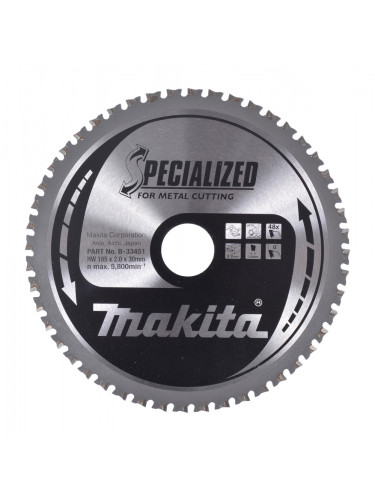 Lame de scie circulaire, alliage T.C.T spécialisé, 185 x 30 mm, 48 dents Makita