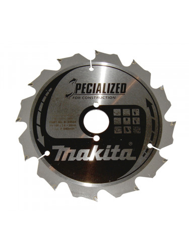 Lame de scie circulaire, alliage T.C.T spécialisé, 190 x 30 mm, 12 dents Makita