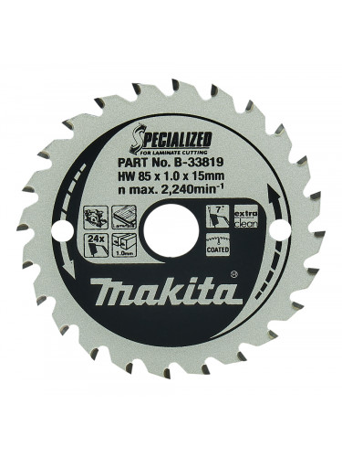 Lame de scie circulaire, alliage T.C.T spécialisé, 85 x 15 mm, 24 dents Makita