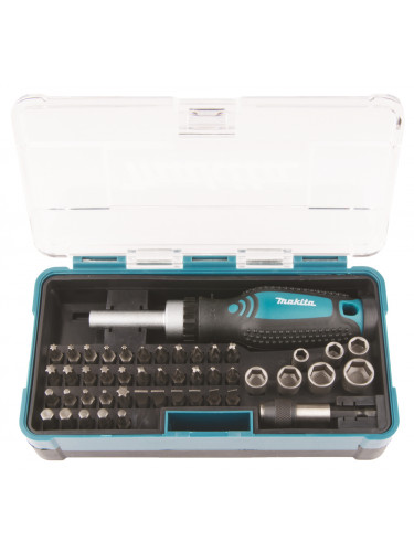 Coffret Fixation Tournevis à cliquet et 46 Accessoires Makita