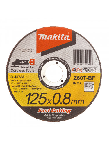 Disques à tronçonner métal et inox pour meuleuses à batterie Makita