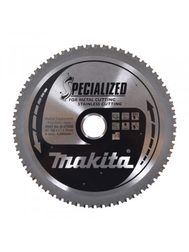 Lame scie circulaire, spécialisé t.c.t, 150 x 20 mm, 60 t Makita