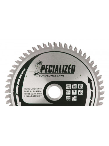 Lames carbures ''Specialized'' aluminium, pour scies plongeantes à batterie Makita