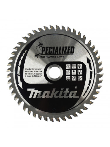 Lame de scie circulaire, alliage T.C.T spécialisé, 165 x 20 mm, 48 dents Makita