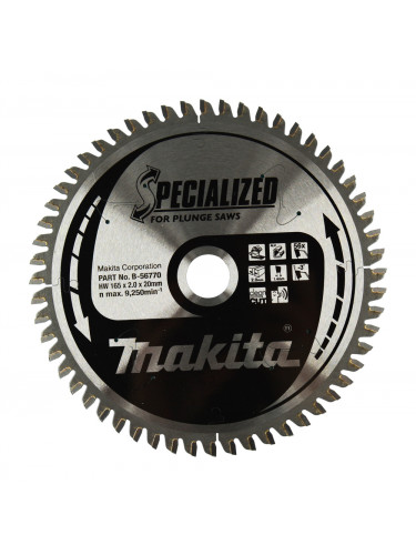 Lame de scie circulaire, alliage T.C.T spécialisé, 165 x 20 mm, 56 dents Makita