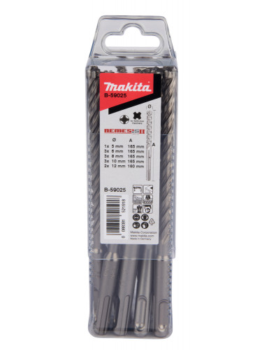 Coffret 12 Forets SDS-Plus 4 taillants TCT NEMESIS II Makita