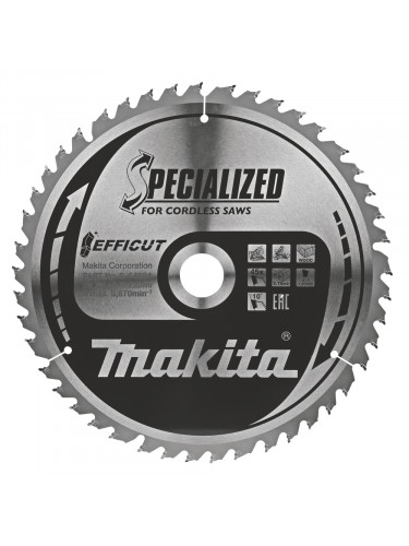 Lame de scie circulaire, T.C.T Efficut, 260 x 30 mm, 45 dents Makita