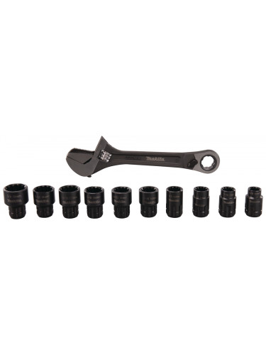 Clé à molette multifonction avec 10 douilles multi-empreintes Makita