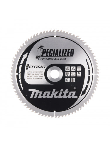 Lame de scie circulaire, T.C.T Efficut, 305 x 30 mm, 80 dents Makita