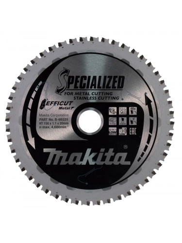 Lame de scie circulaire, T.C.T Efficut, 150 x 20 mm, 48 dents Makita